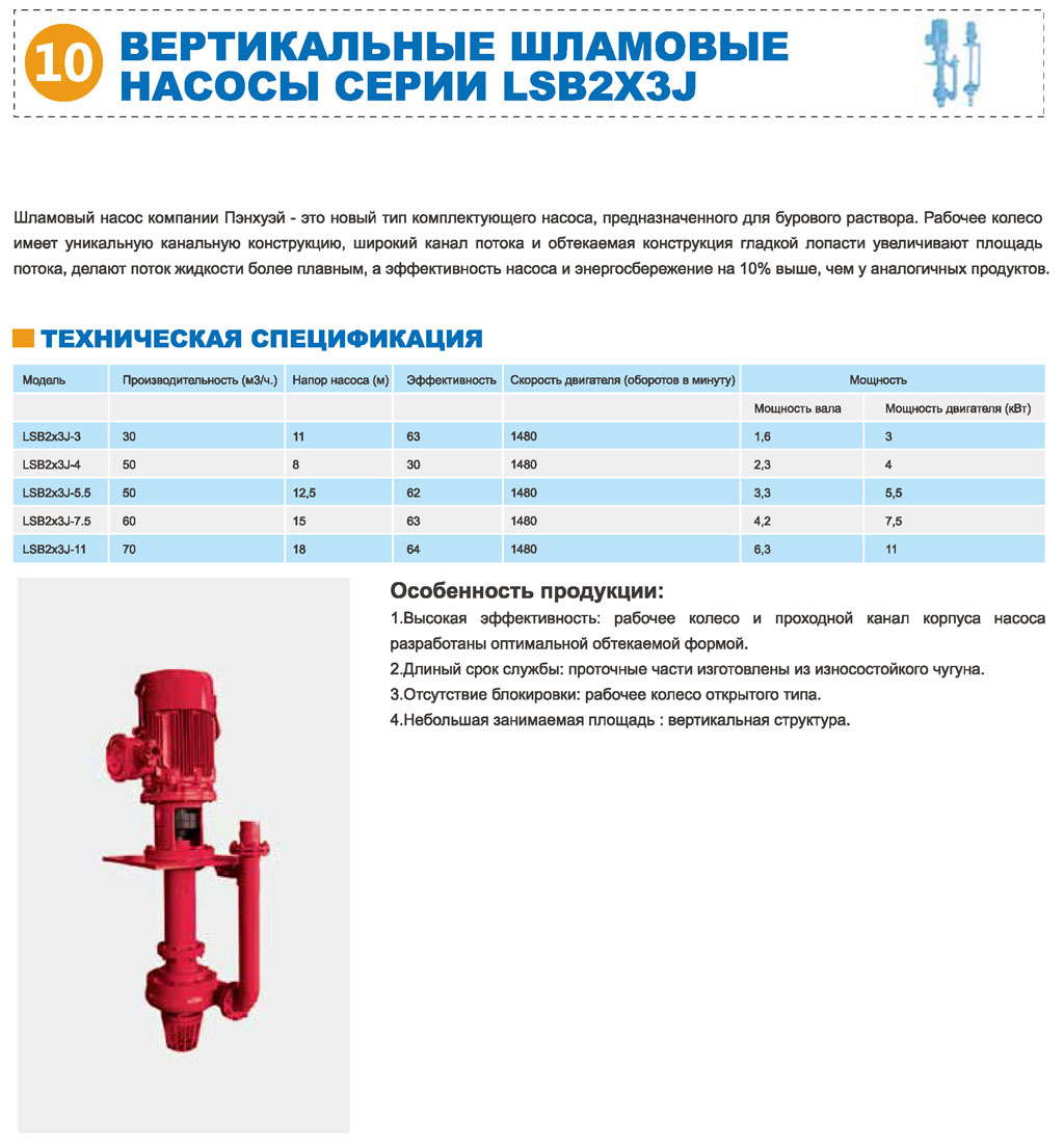 Вертикальный песчаный насос LSB2 × 3J